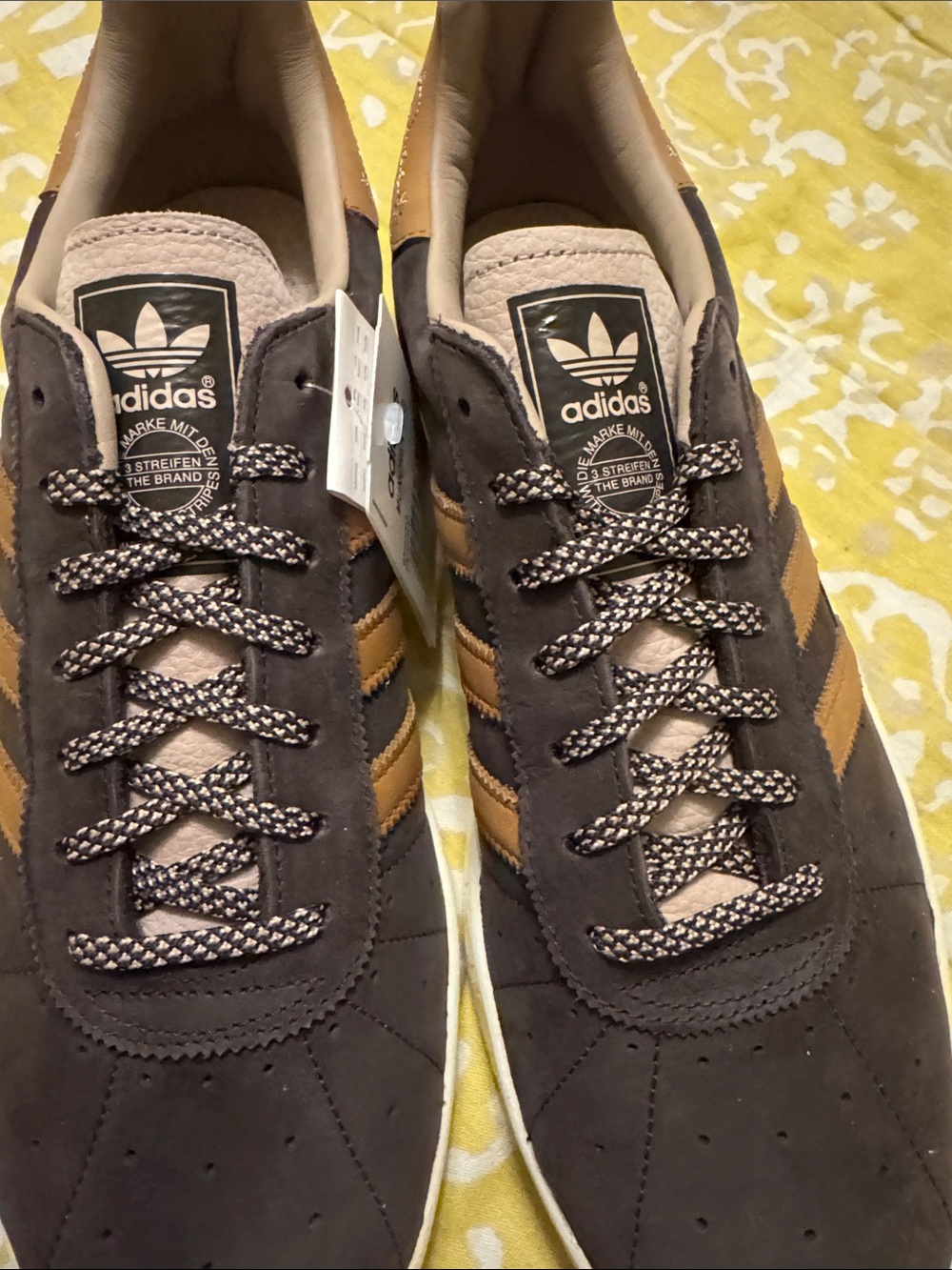 adidas Men’s Brown Suede Sneakers with Tan Stripes - Picture 5 of 10
